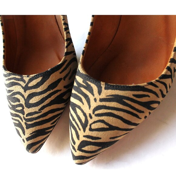 Isabel Marant Zebra Gatsby Heels / Size 40 / Suede Printed Pumps Calf Leather - Picture 6 of 10